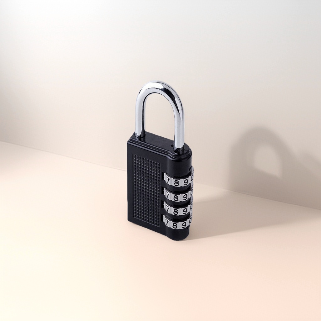 The main body of the black large-sized combination lock is made of metal, which is anti-picking, durable and adjustable in size