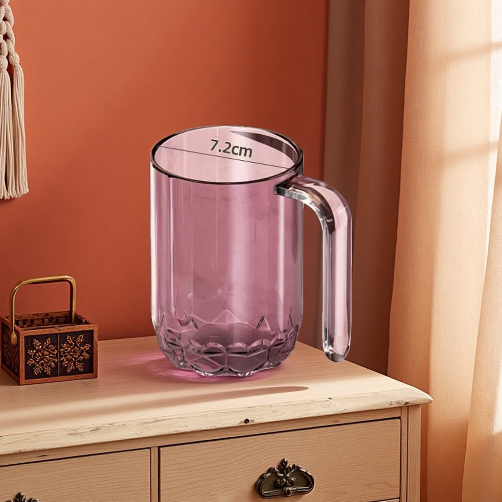 Purple high borosilicate glass cup, heat-resistant and anti-scald household juice water cup 350ml details Picture