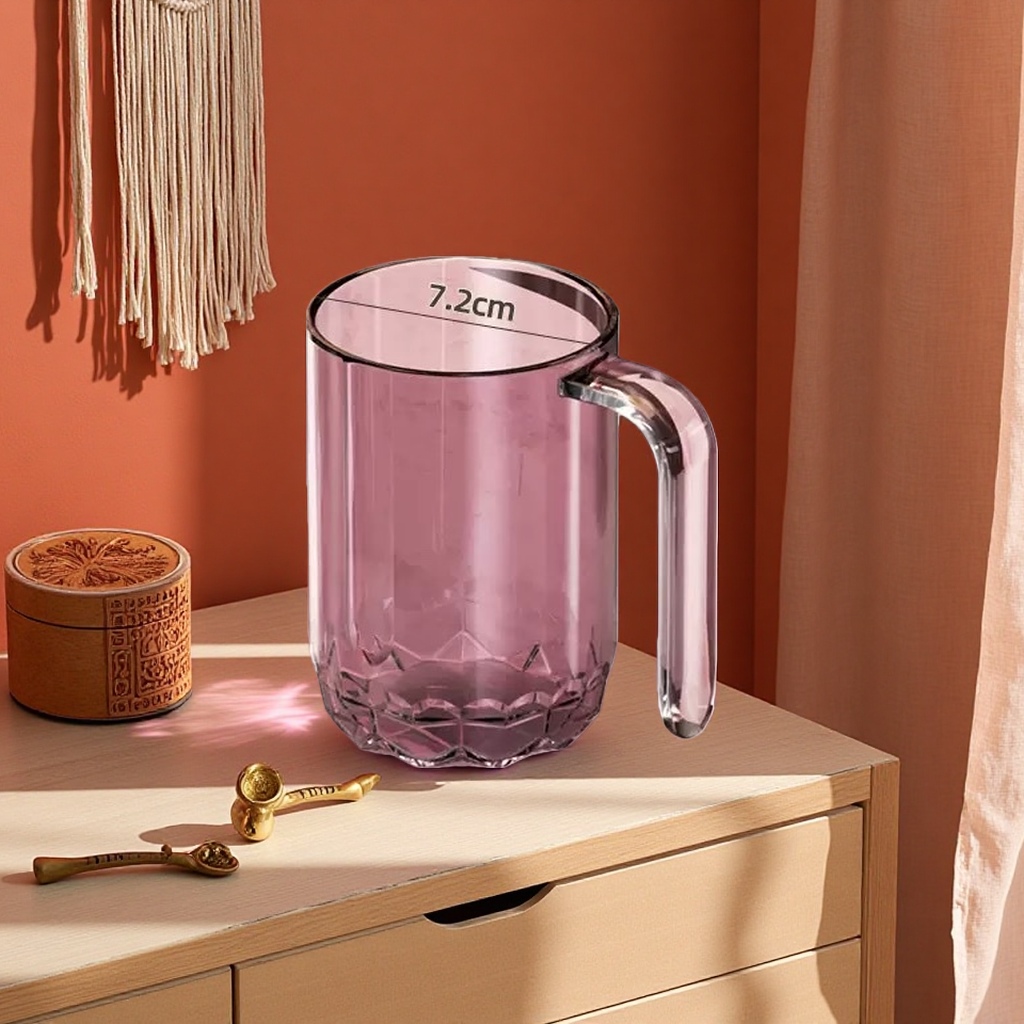 Purple high borosilicate glass cup, heat-resistant and anti-scald household juice water cup 350ml