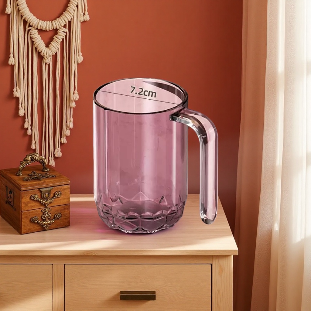Purple high borosilicate glass cup, heat-resistant and anti-scald household juice water cup 350ml Specification image
