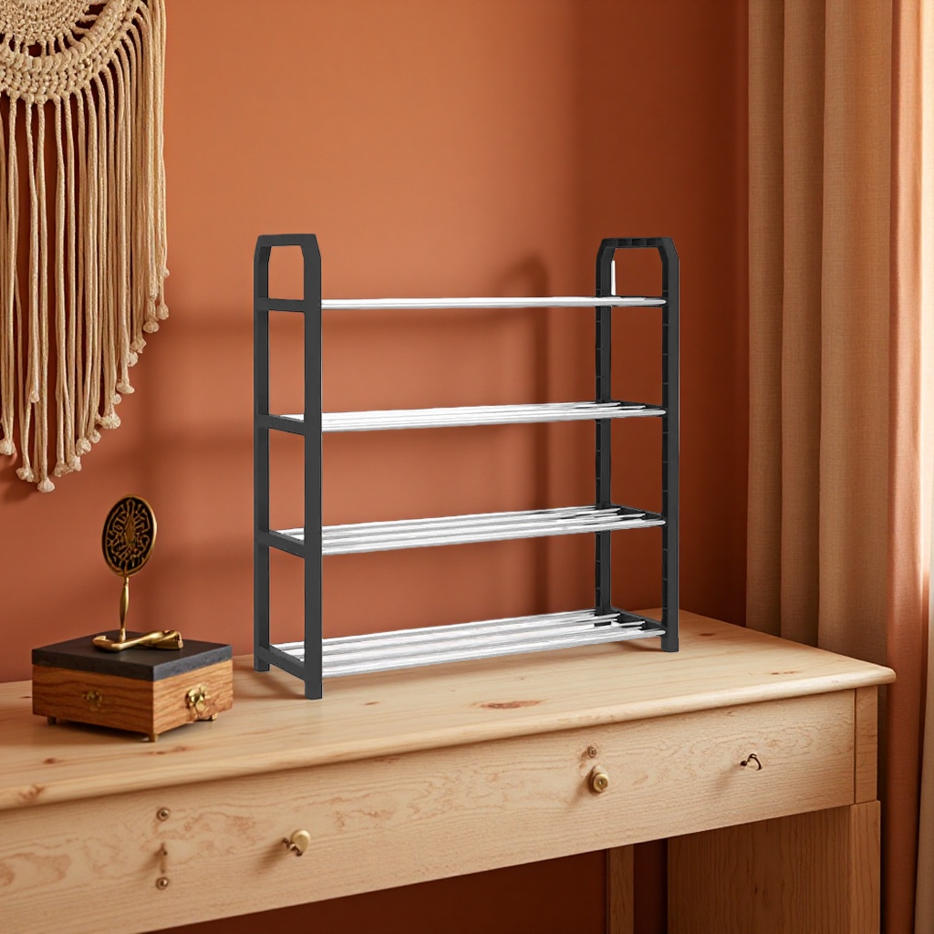 Multi-layer adjustable metal storage rack for kitchen, bathroom and living room storage Application Scenario