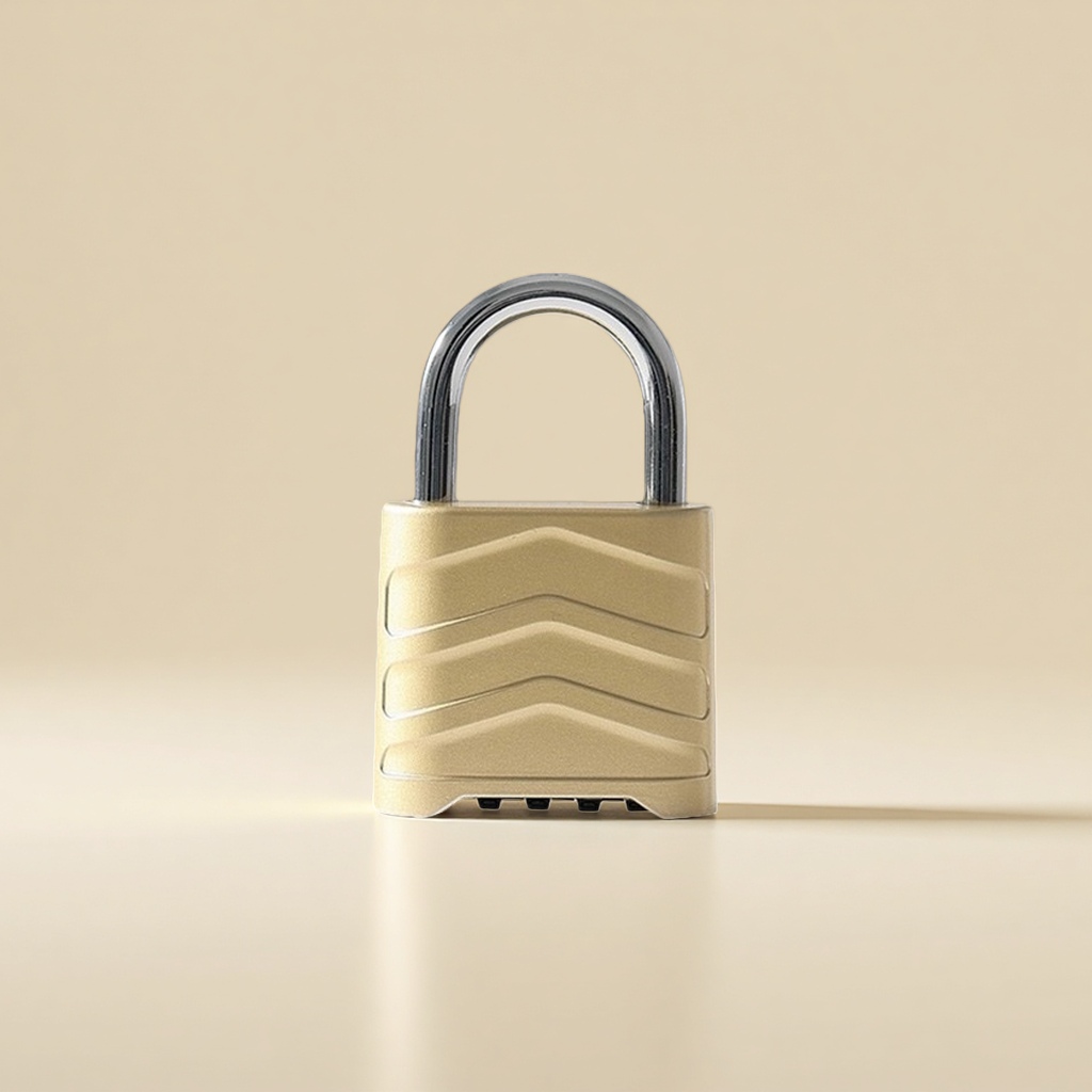 Golden padlock, anti-theft padlock, metal padlock, household padlock, outdoor padlock details Picture
