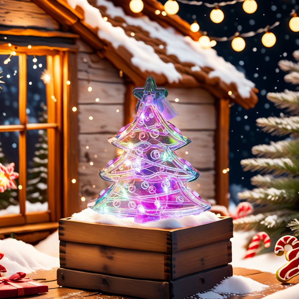 Luminous Christmas tree decorations, festive atmosphere hanging ornaments, shiny glass balls, colored light accessories Application Scenario