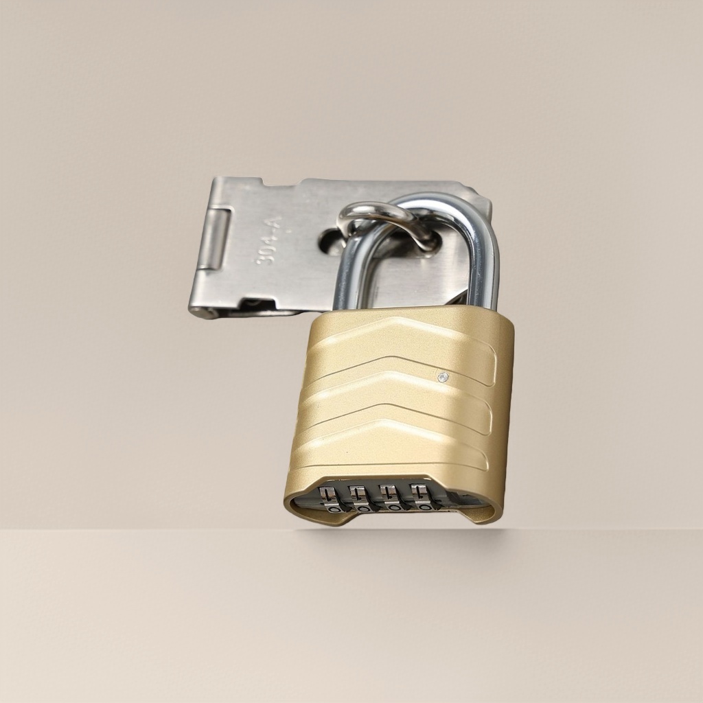 Golden combination lock, electronic fingerprint unlock, anti-theft padlock, home and office safe, door lock details Picture