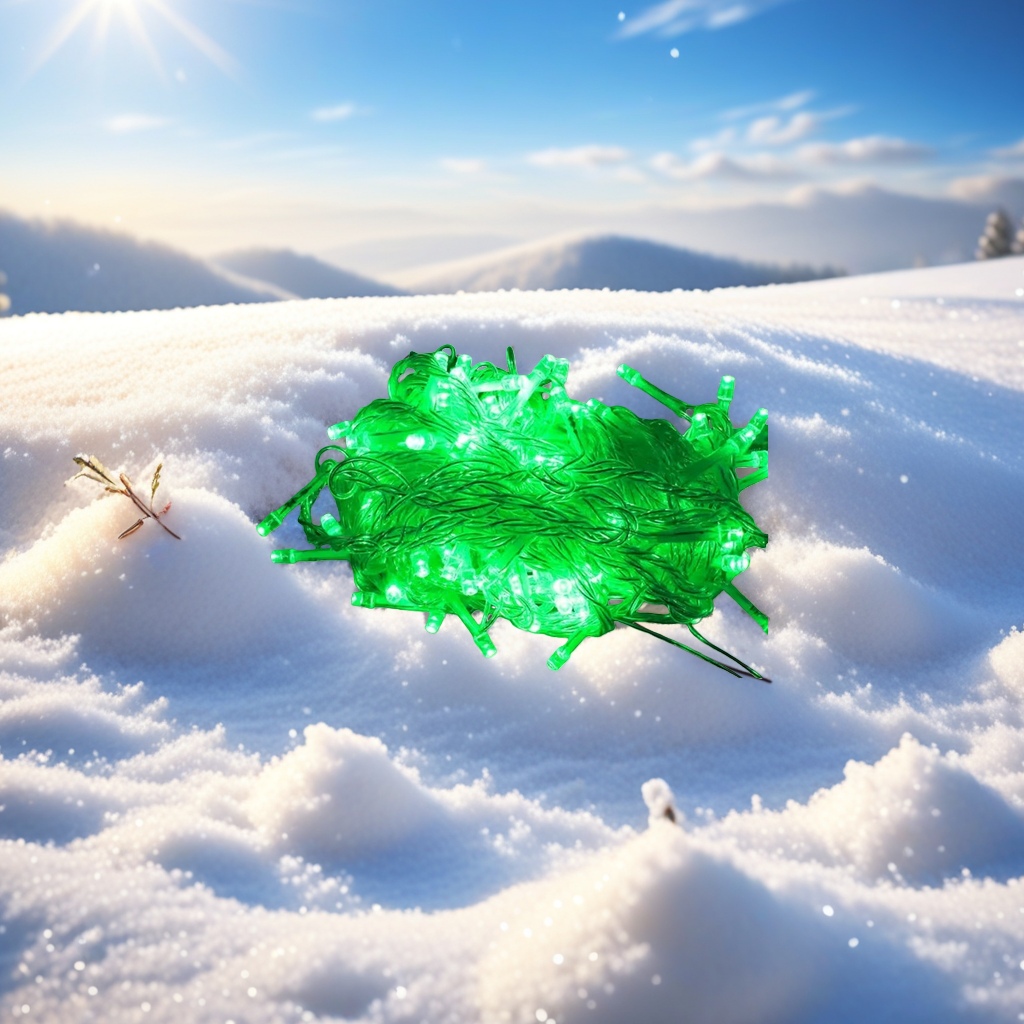 Green luminous string of lights, 5-meter string of 20 warm white decorative lights, festive atmosphere pendant details Picture