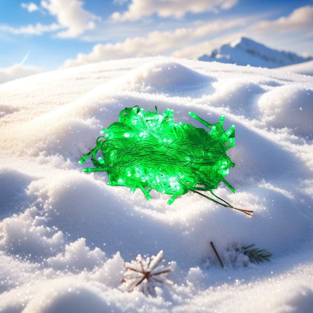 Green luminous string of lights, 5-meter string of 20 warm white decorative lights, festive atmosphere pendant