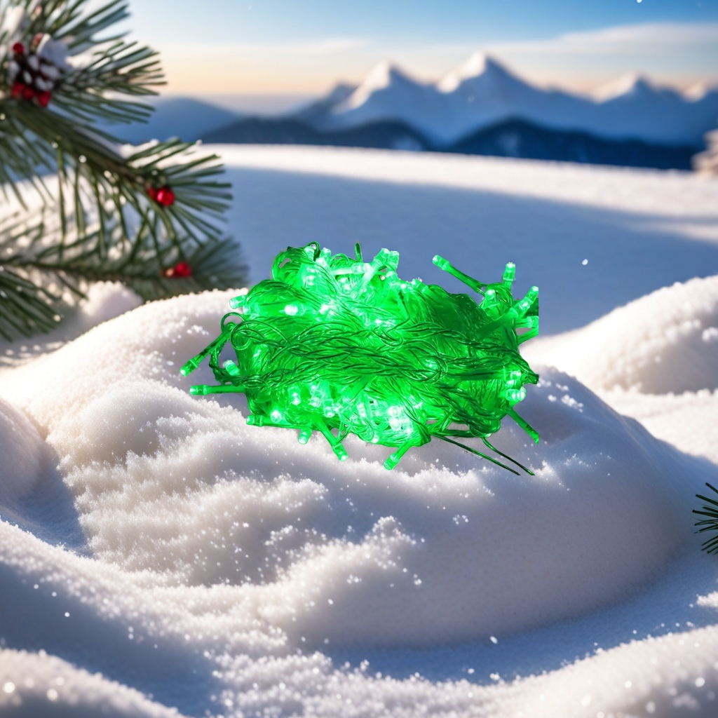 Green luminous string of lights, 5-meter string of 20 warm white decorative lights, festive atmosphere pendant Specification image
