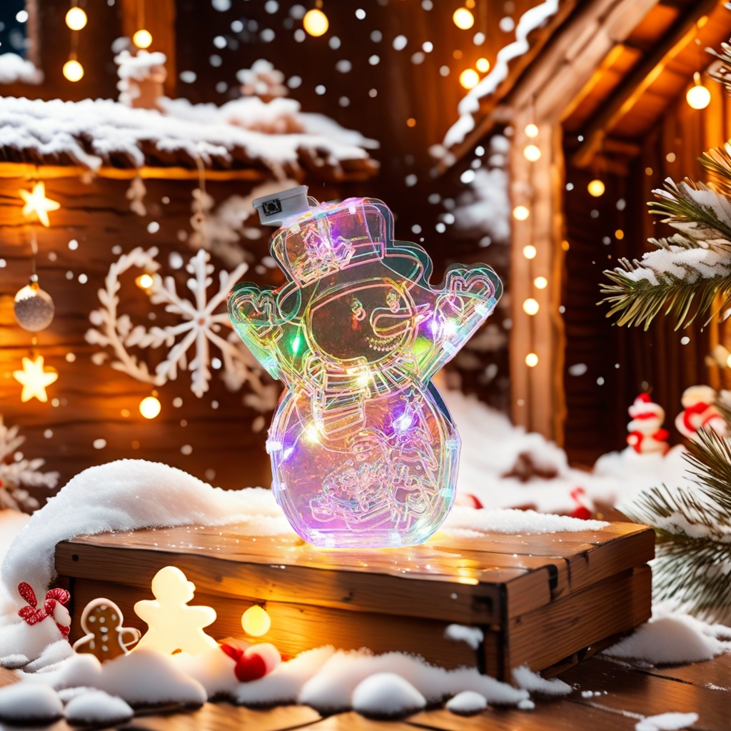 Luminous snowman-shaped decorative lights, Christmas festival atmosphere lights, table ornaments, warm light