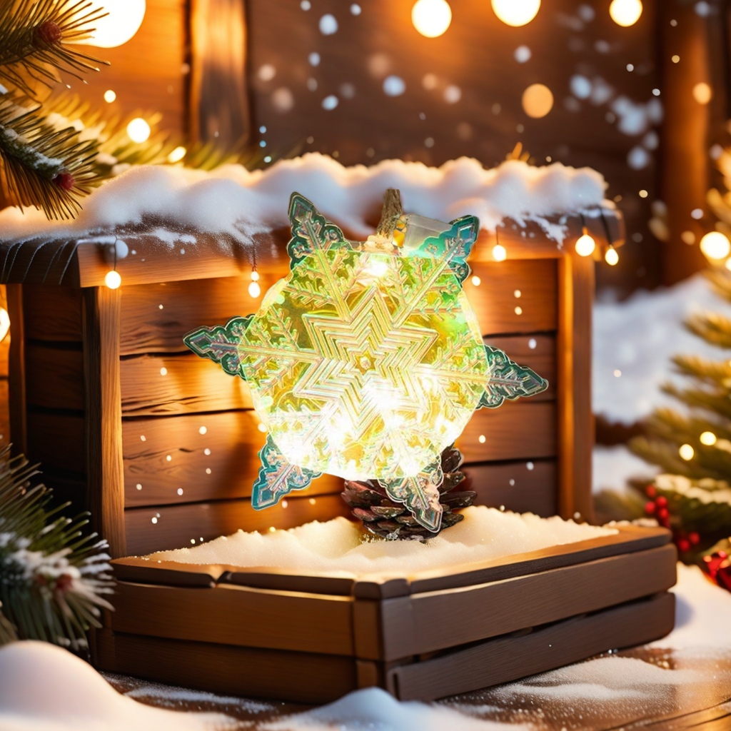 Luminous snowflake decorative Christmas home atmosphere lighting fixtures, snowflake-shaped night lights Application Scenario