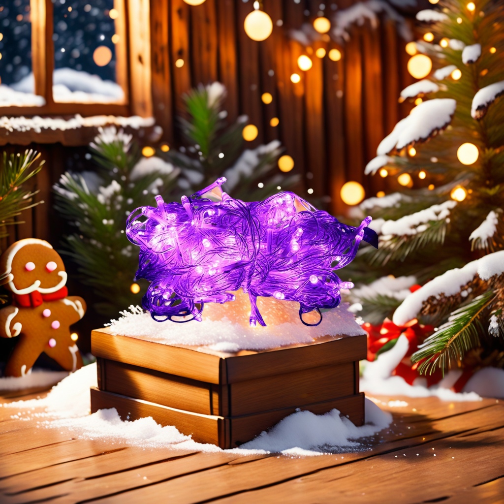 Purple light string decorative atmosphere light, waterproof outdoor and indoor LED light string details Picture
