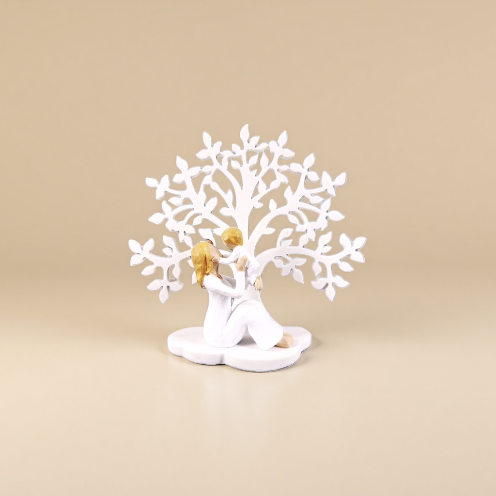 White tree-shaped couple statue decorative ornaments, indoor home creative gift ceramics, ceramics Specification image