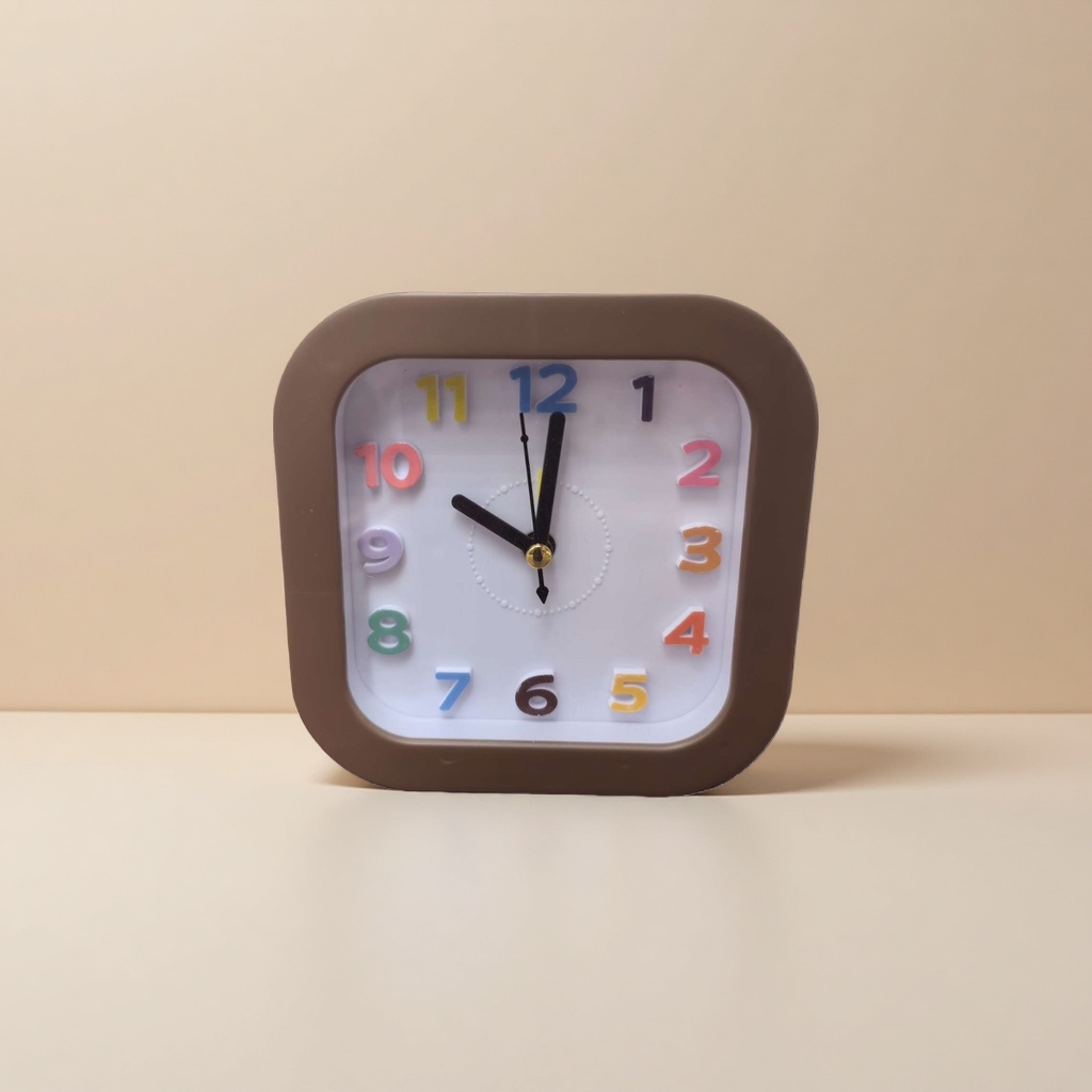 Color digital square clock, electronic silent wall-mounted alarm clock, home bedroom and living room decoration
