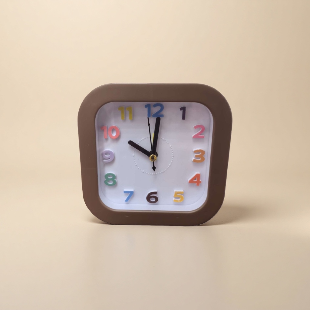 Color digital square clock, electronic silent wall-mounted alarm clock, home bedroom and living room decoration Specification image