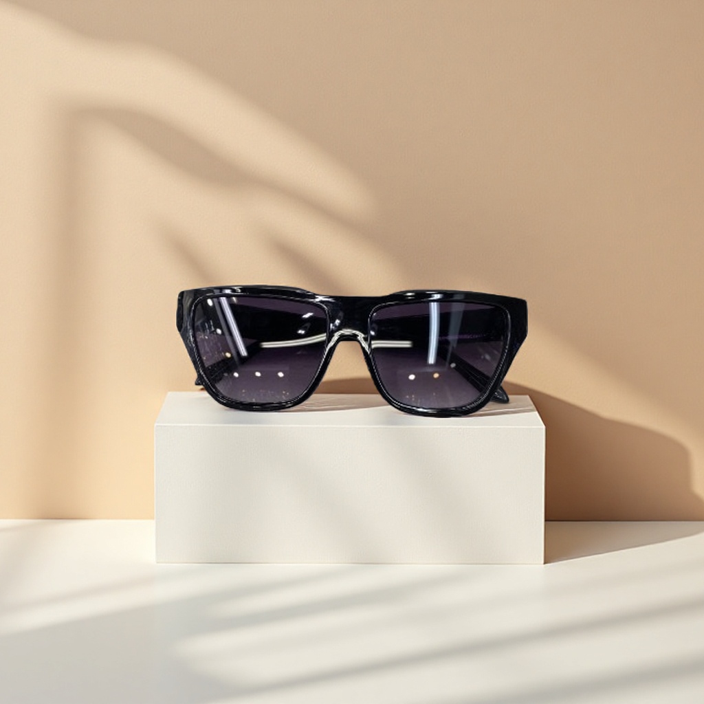 Black square sunglasses are fashionable and versatile, with UV protection and polarized light Specification image
