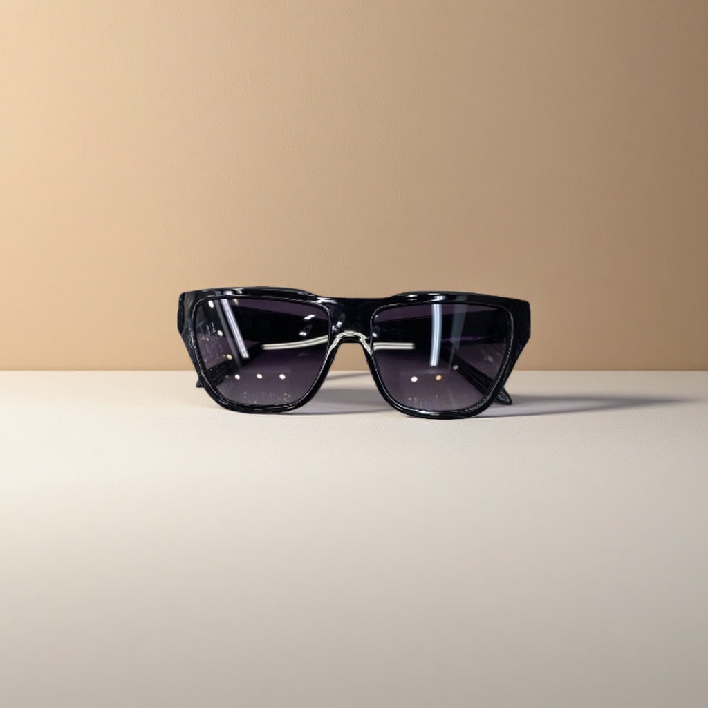Black square sunglasses are fashionable and versatile, with UV protection and polarized light details Picture