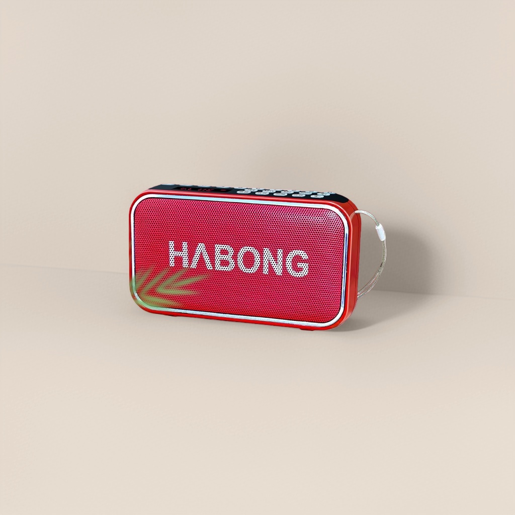 HABONG B-16红色便携式蓝牙音箱 高保真音质 户外家用充电款音箱收音机