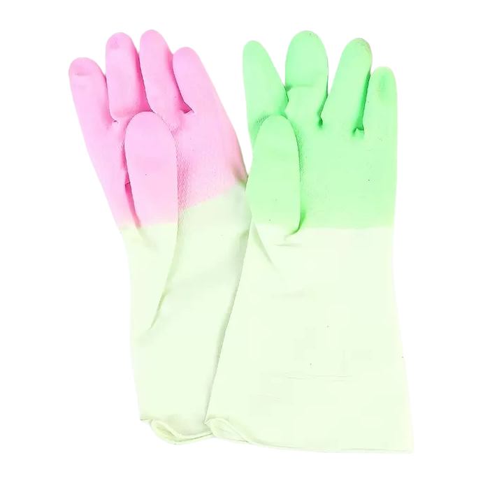 The colored rubber gloves are anti-slip, wear-resistant, thickened and durable, suitable for both men and women Item Picture