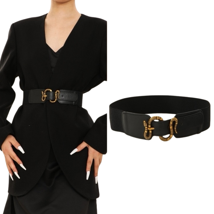 The black belt is simple and versatile. It is a 3.5cm wide adjustable leather belt Item Picture