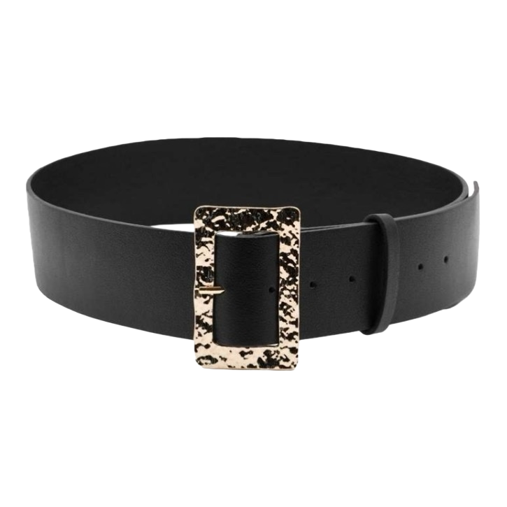 Black genuine leather men's belt, 3.5cm wide, automatic buckle business casual belt Item Picture