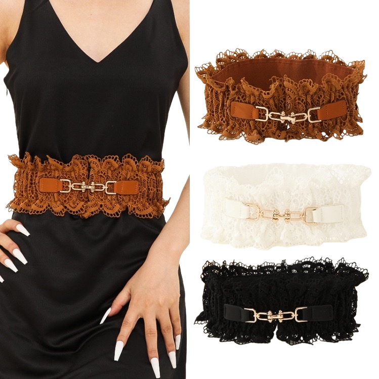 Lace belt, a fashionable and slimming belt for women, and a decorative thin waist belt Item Picture