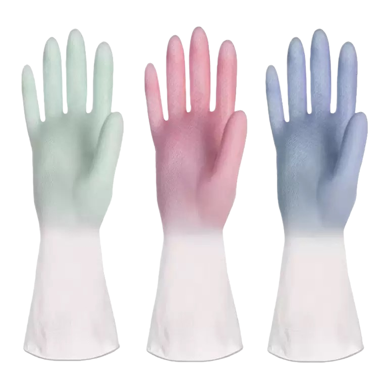 Colored rubber gloves are anti-slip, wear-resistant and suitable for both men and women for household cleaning and protection Item Picture