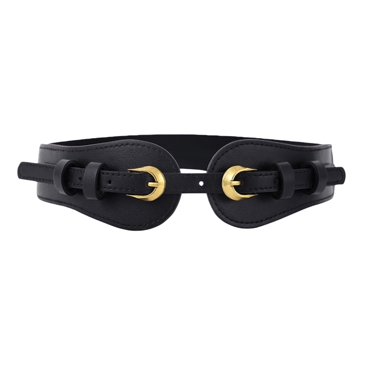 This black leather belt is a simple and versatile genuine leather belt for men Item Picture
