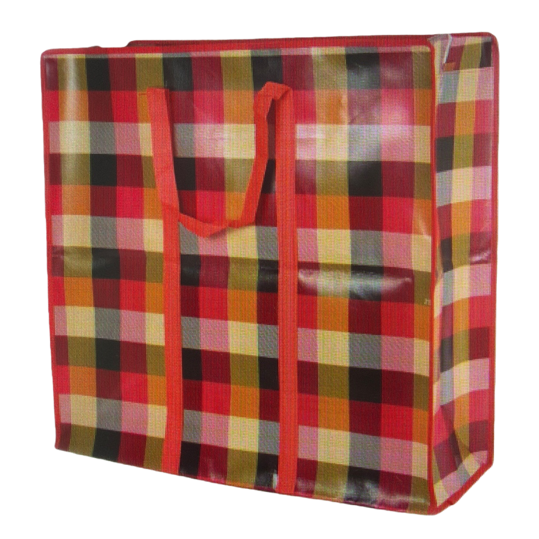 The checkered pattern handbag is a fashionable, simple and eco-friendly shopping bag Item Picture