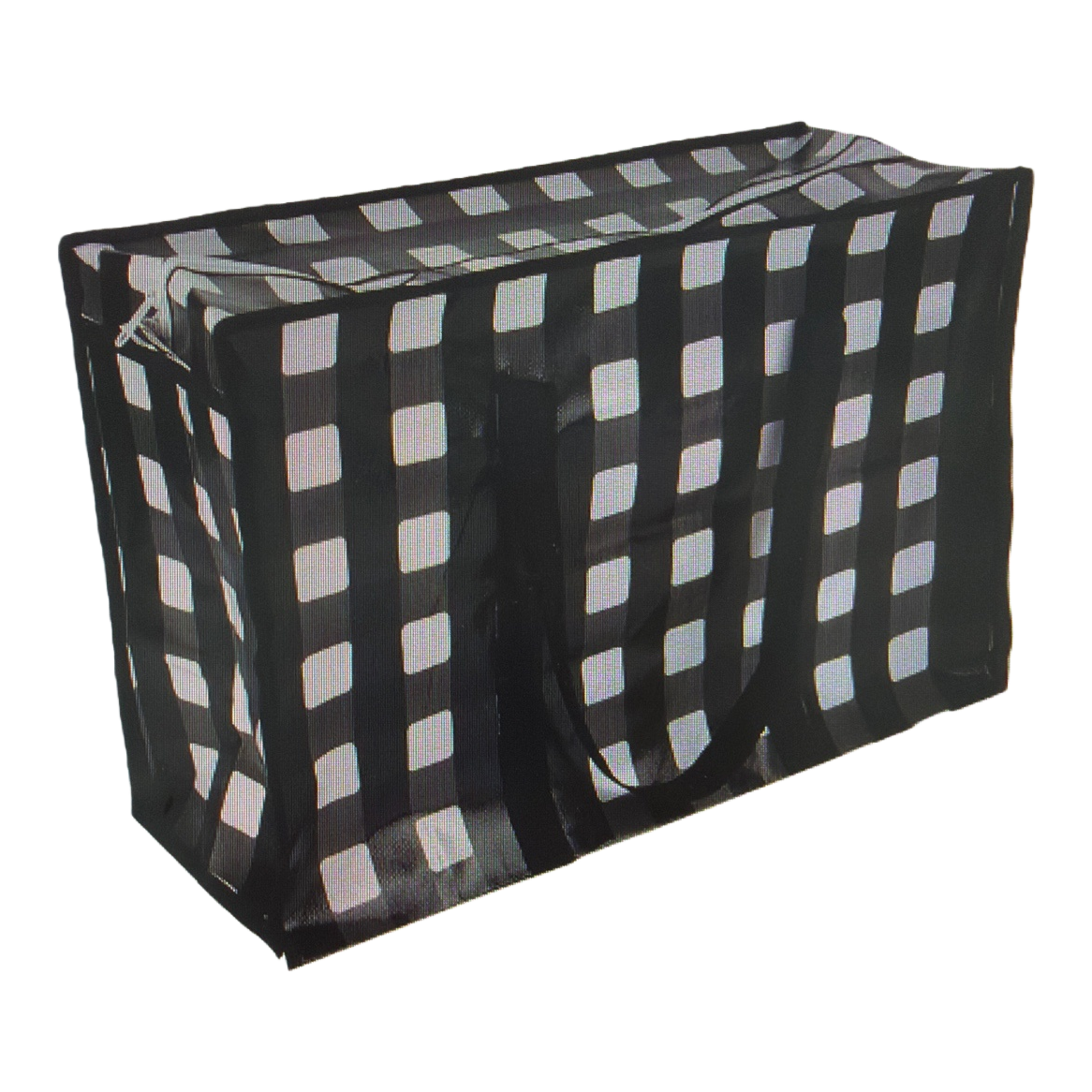 Black checkered pattern storage basket, multi-functional household organizing basket, woven storage basket Item Picture