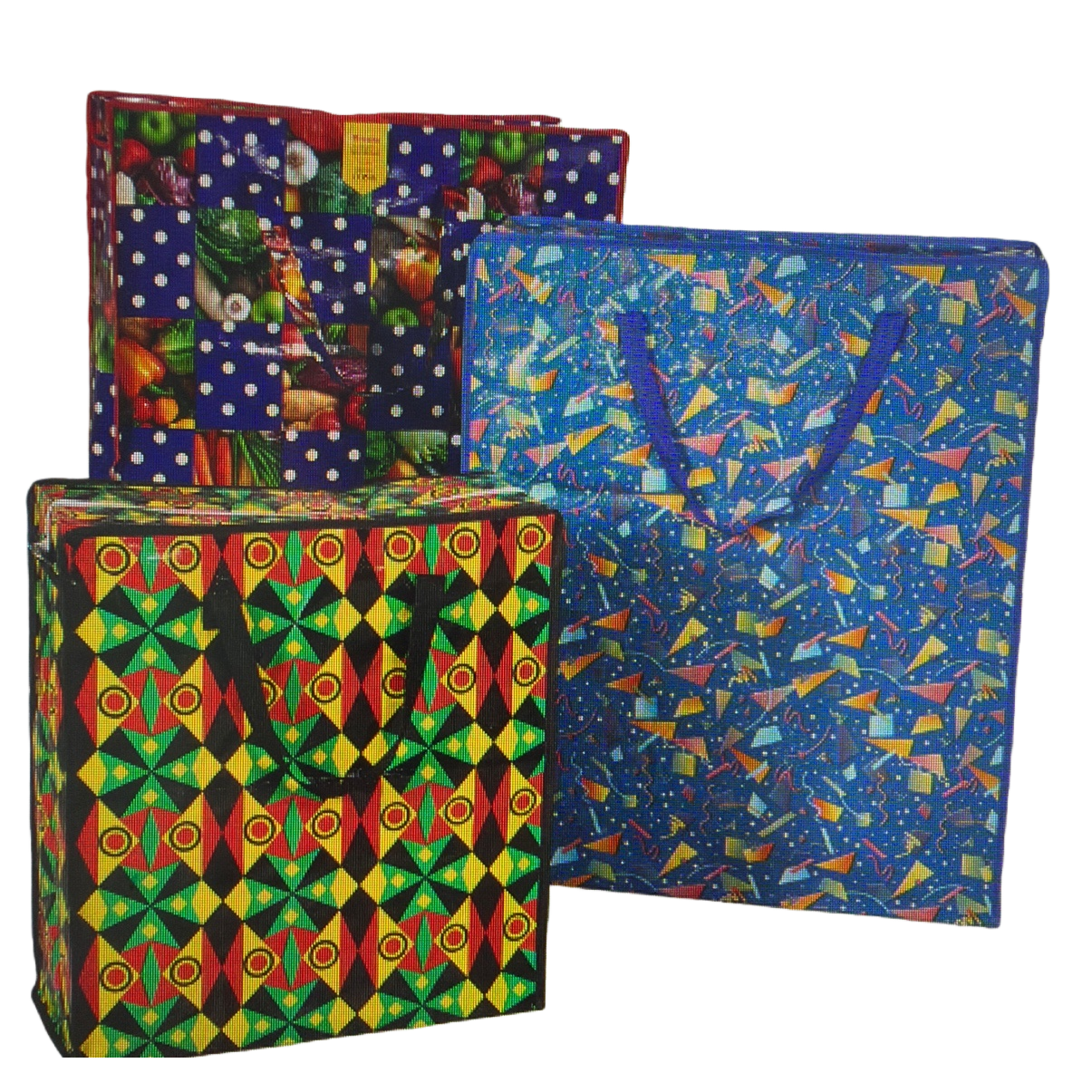 Colorful patterned shopping bags, hand-held eco-friendly canvas bags, large-capacity portable shopping bags Item Picture