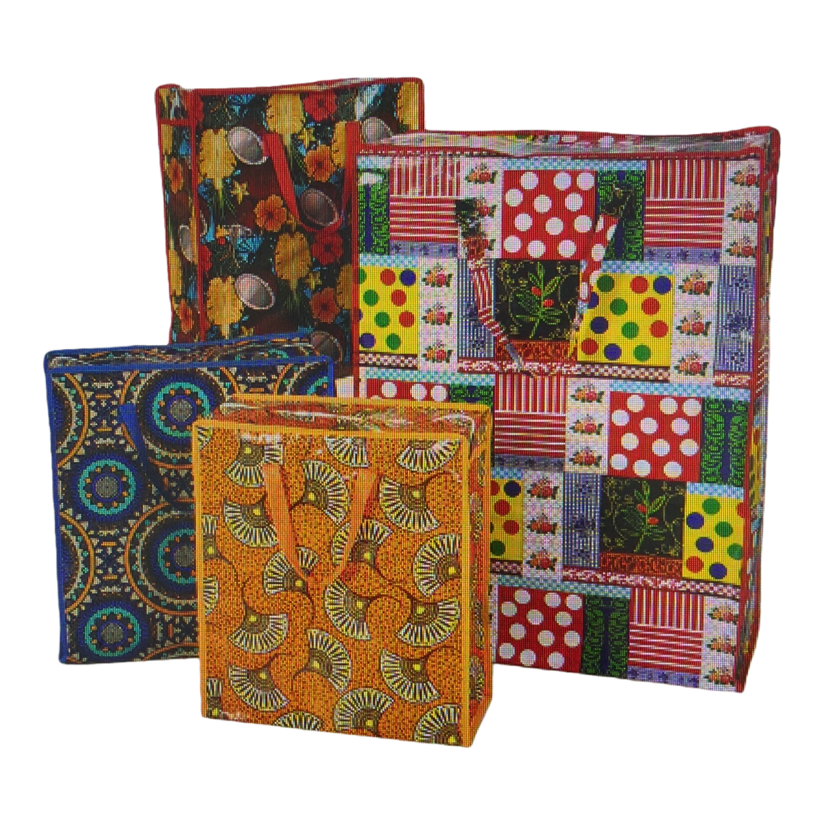 Colorful patterned fabric storage box, multi-functional desktop organization box, foldable storage box Item Picture