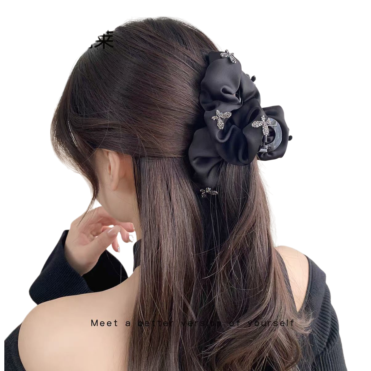 مشبك شعر أسود، تصفيفة شعر أنثوية Item Picture