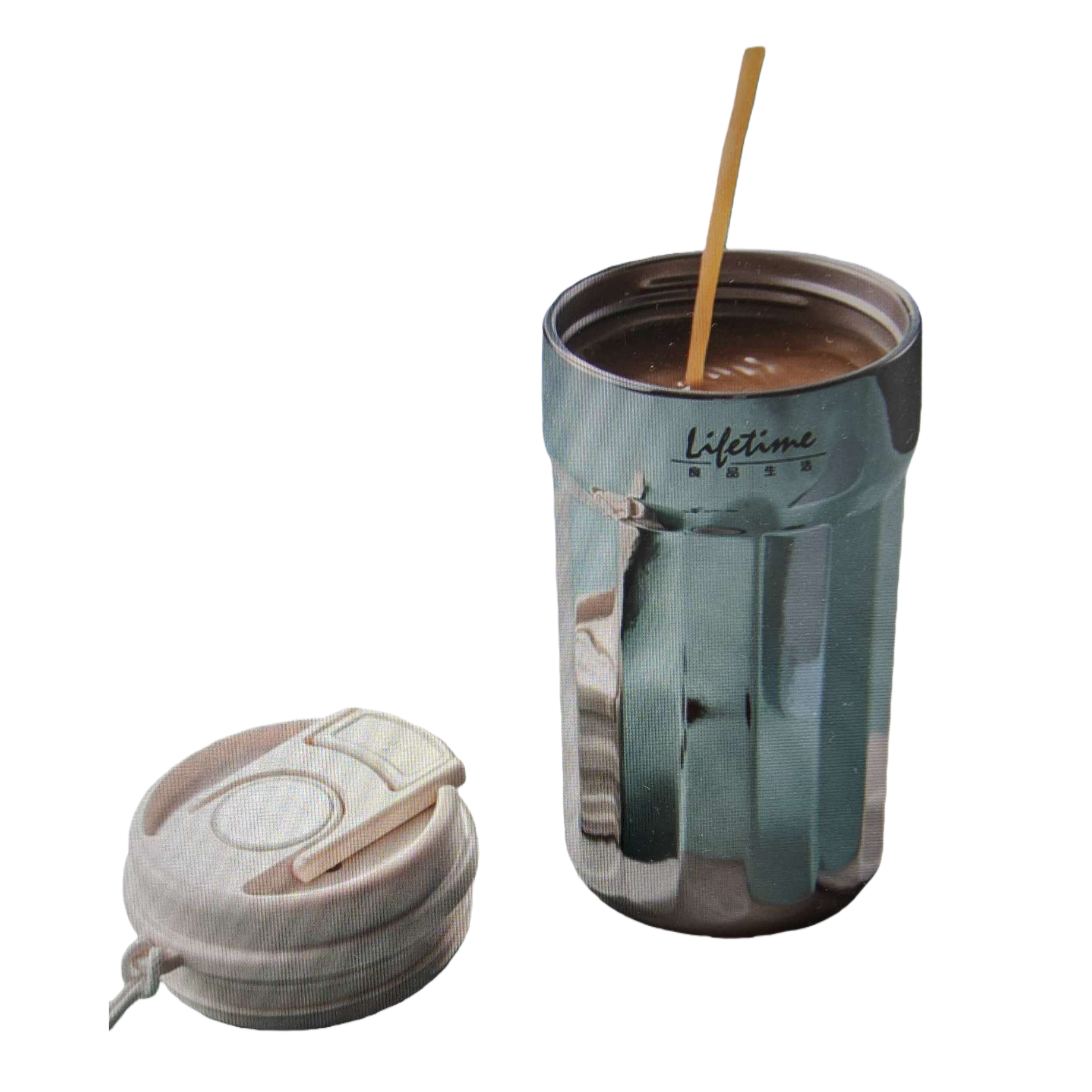 Stainless steel mirror coffee cup, large-capacity, simple, fashionable and portable water cup with heat and cold preservation Item Picture