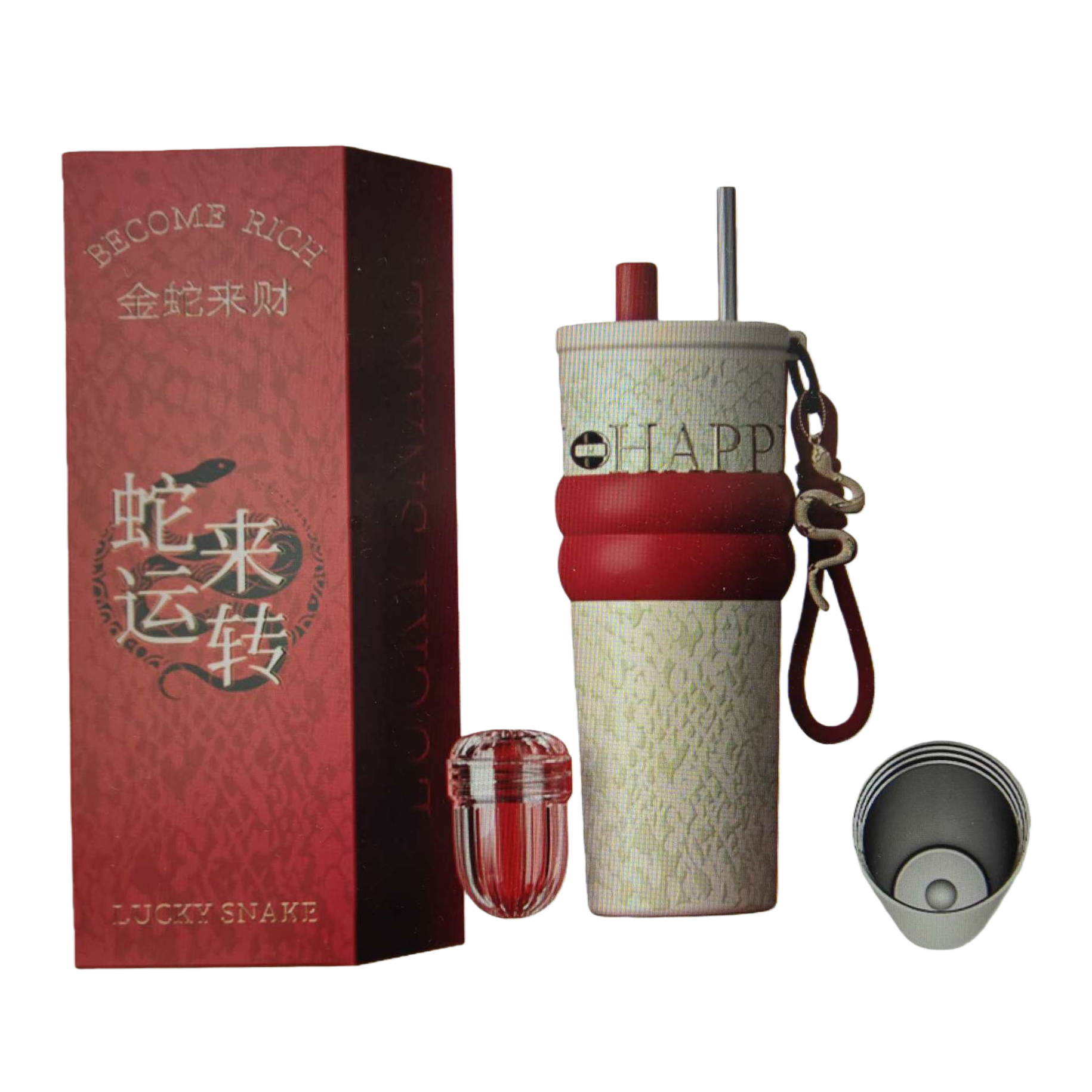 Golden Snake Brings Wealth Red packaging box insulated cup Item Picture