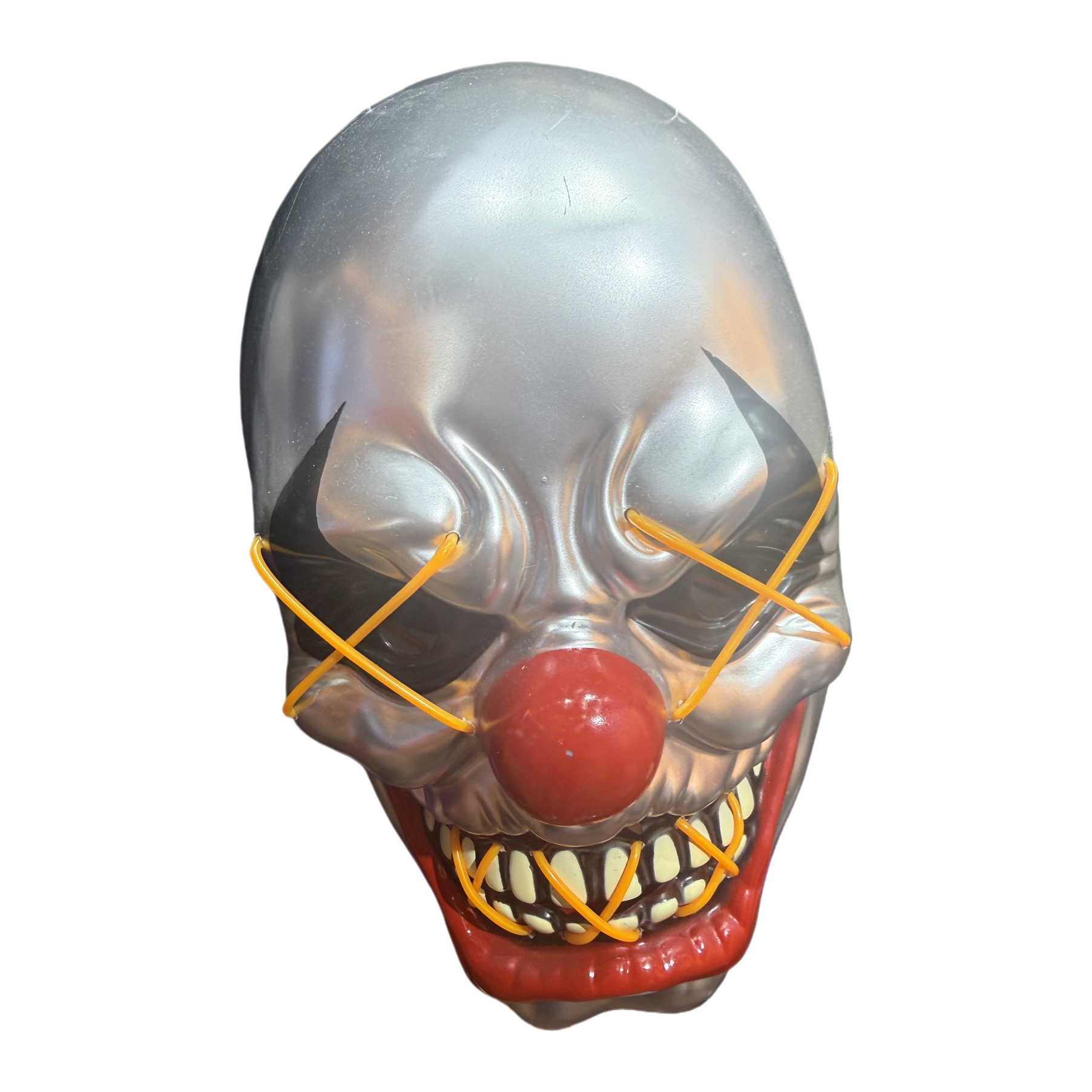 The horror clown mask is made of PVC soft rubber, which is lightweight and breathable. It is a Halloween performance prop Item Picture