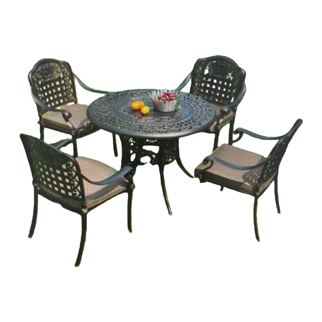 Outdoor furniture, table and chair sets, solid wood ironwork, balcony and courtyard leisure combination Item Picture