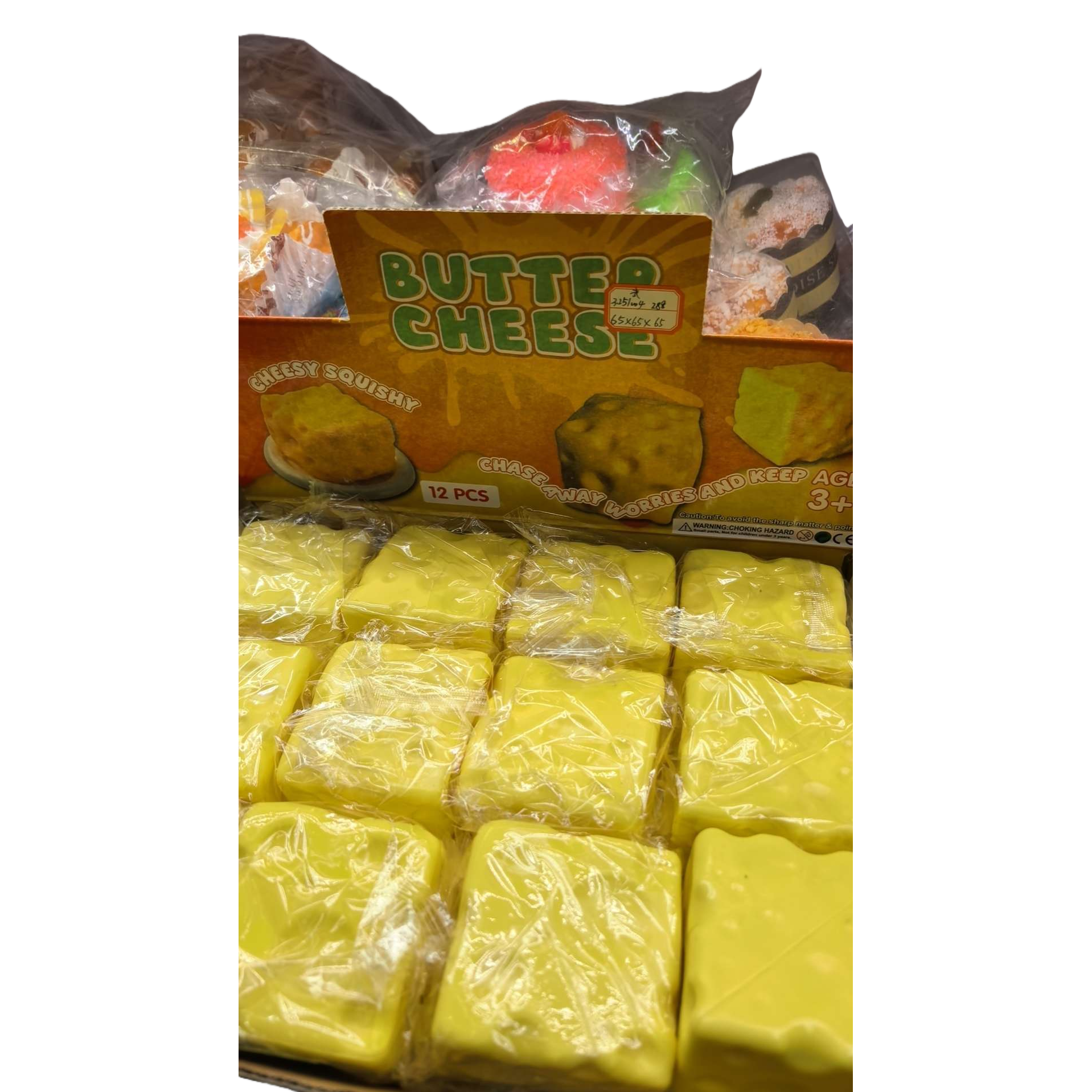 Yellow cheese-shaped extrusion toy, a cute and fun office stress-relieving toy Item Picture