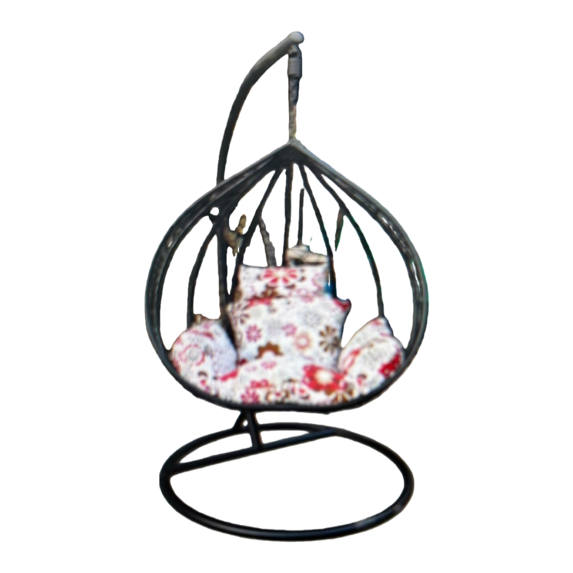 The hanging chair is a fabric rocking chair for home balcony, courtyard and outdoor leisure, with a load capacity of 150kg Item Picture