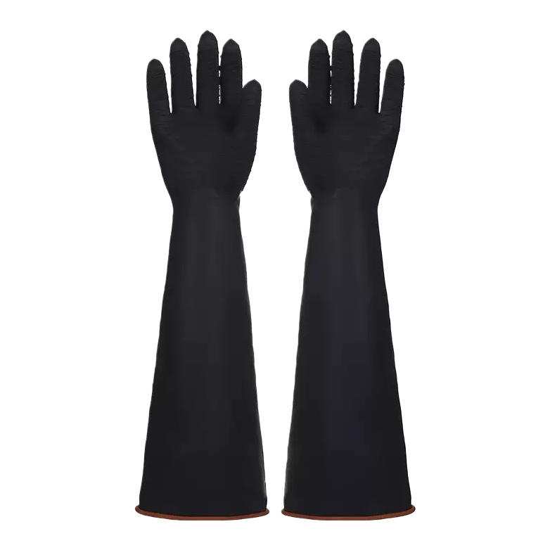 Black long warm gloves for both men and women, windproof and thickened knitted, suitable for outdoor use in autumn and winter Item Picture