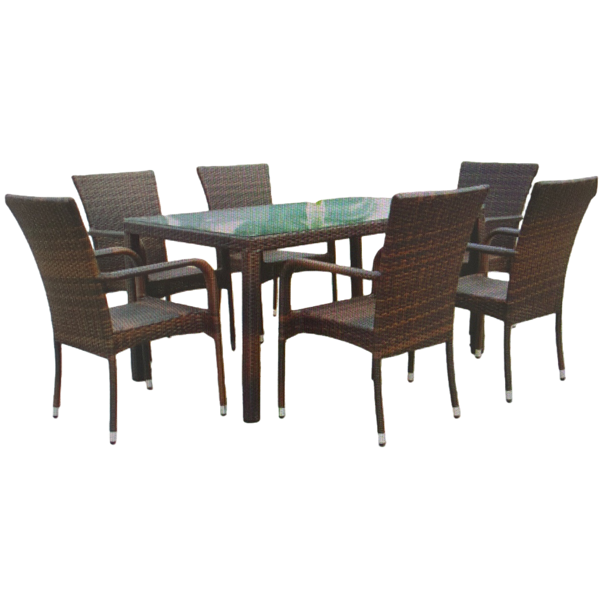 Outdoor furniture, dining table and chair set, solid wood and ironwork combination, suitable for balconies and courtyards Item Picture