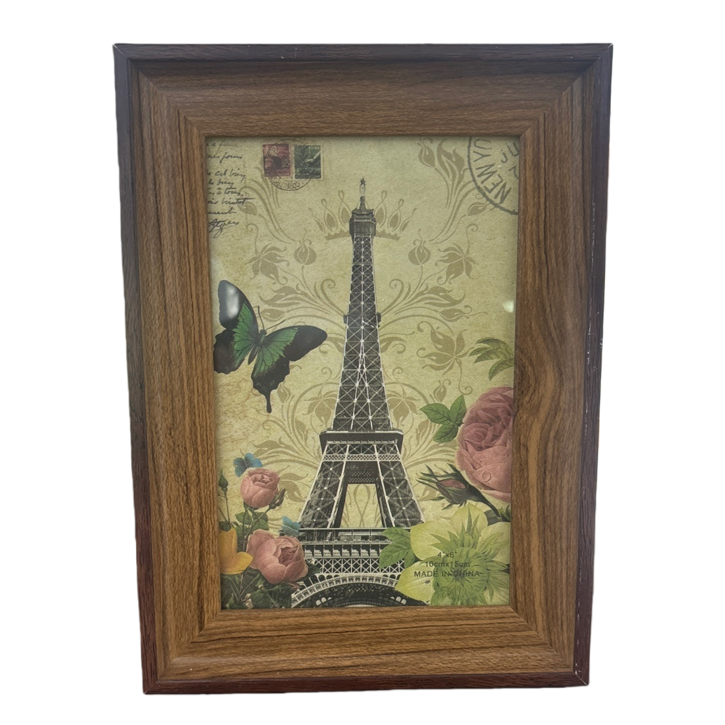 Plastic photo frames, retro wood-like photo frames, decorative frames, display stands, fashionable and simple home picture frames Item Picture