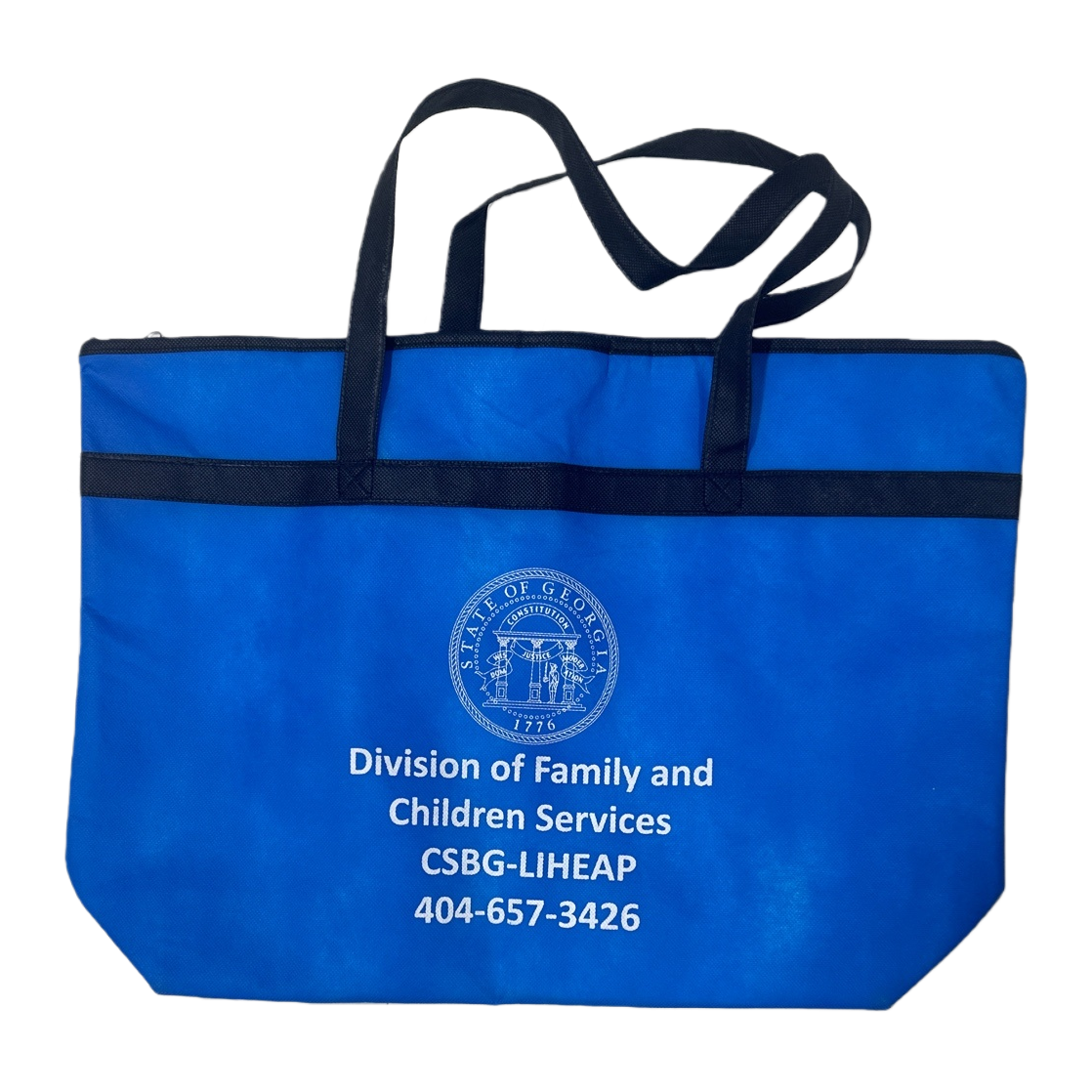 Blue handbag, large-capacity waterproof, foldable shopping bag, fashionable, simple and environmentally friendly fabric Item Picture