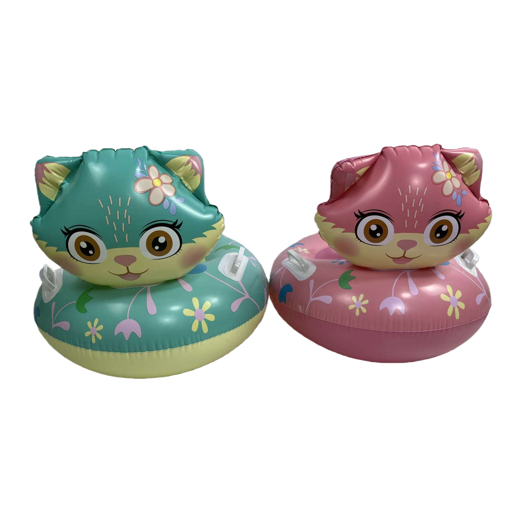 Cartoon cat-shaped inflatable swimming rings, children's swimming pool toys, essential for summer water play Item Picture