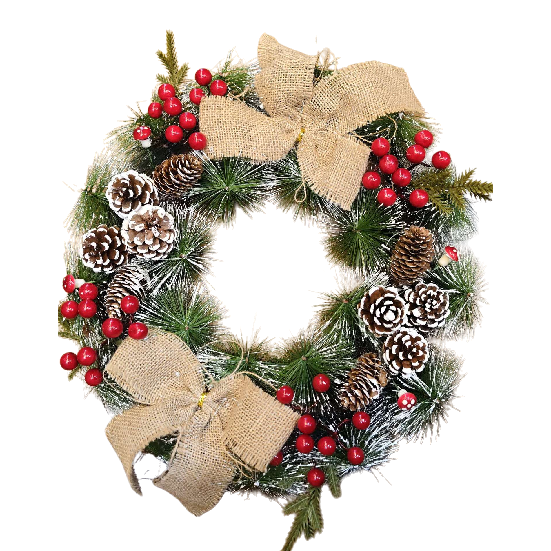 Christmas wreaths with simulated pine branches are hung on the door for festive decoration in the living room and bedroom Item Picture