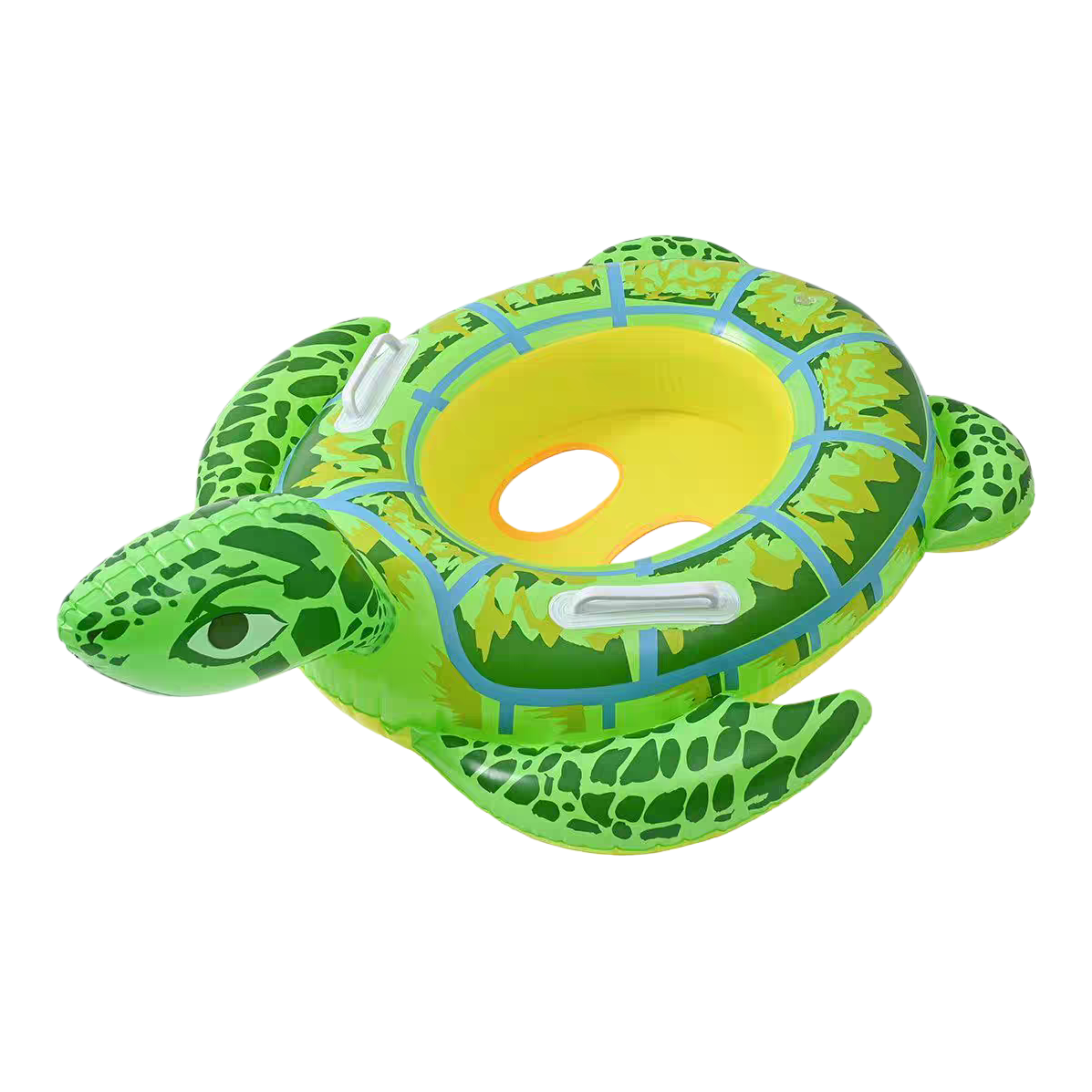 Green turtle-shaped inflatable swimming rings are essential children's swimming gear for summer water play Item Picture