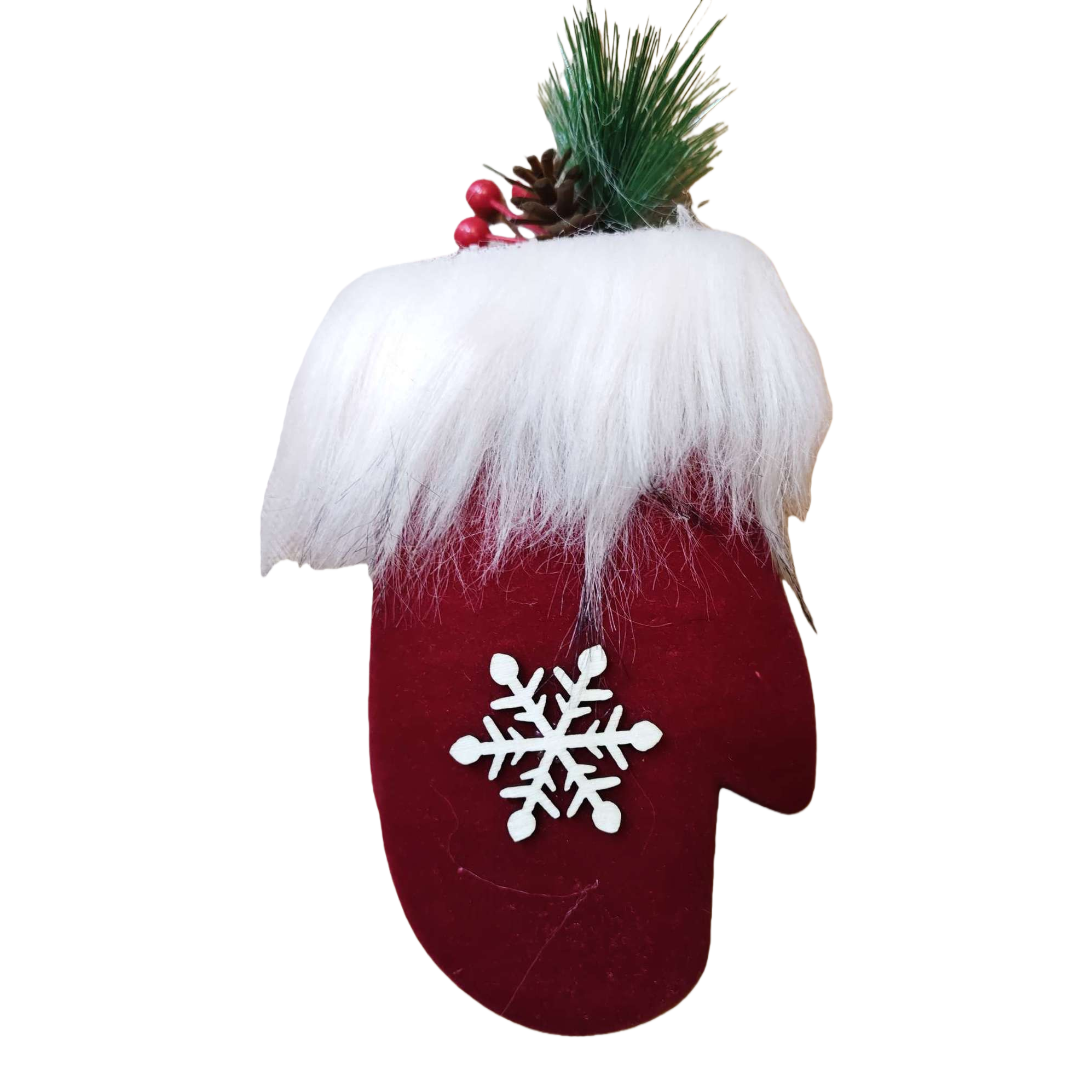 Christmas red plush gloves, festive decoration, warm and anti-slip, suitable for both men and women Item Picture