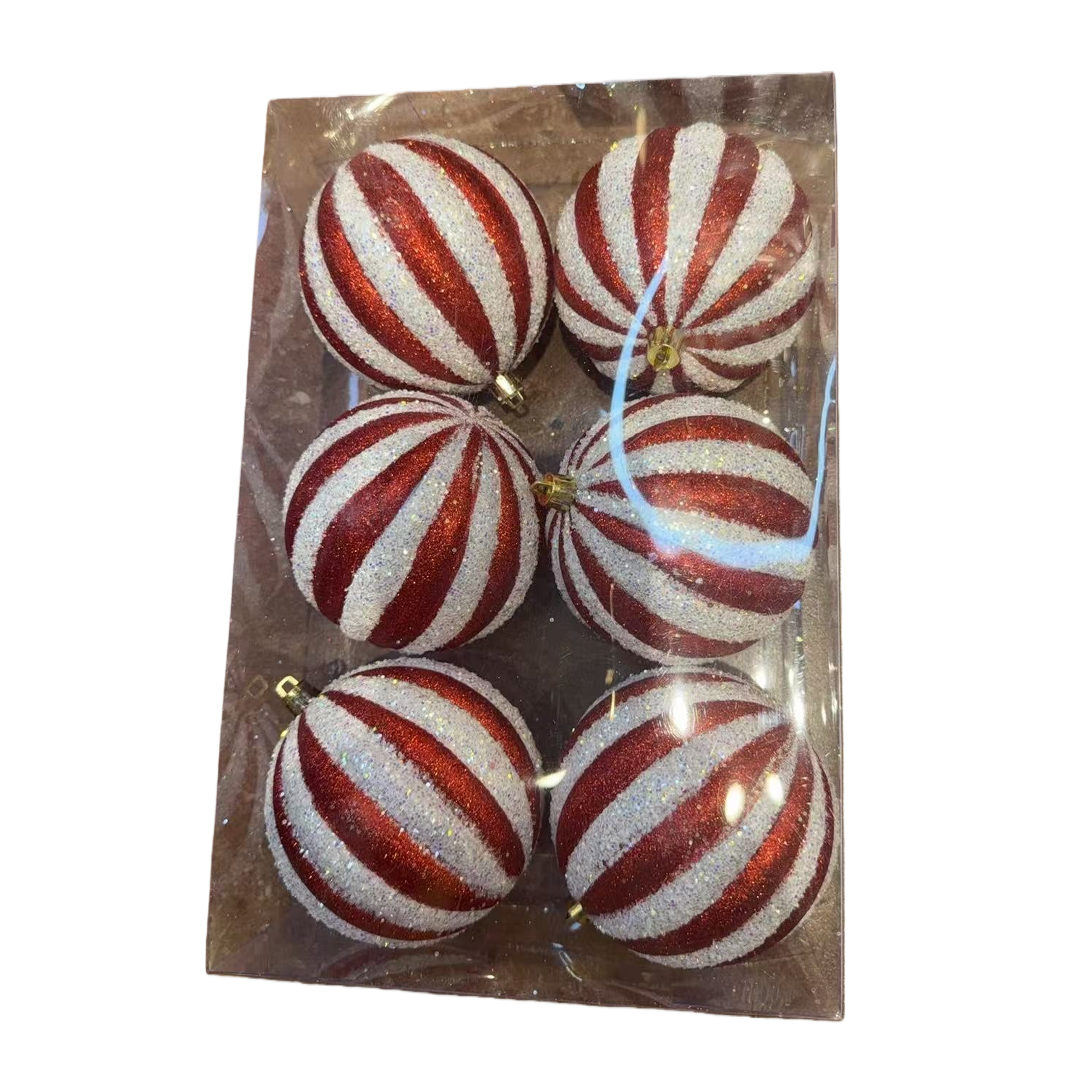 فلاش الأحمر الخطوط الحمراء مزخرفة كرات عيد الميلاد معلقة على شجرة عيد الميلاد زخرفة الجو Item Picture