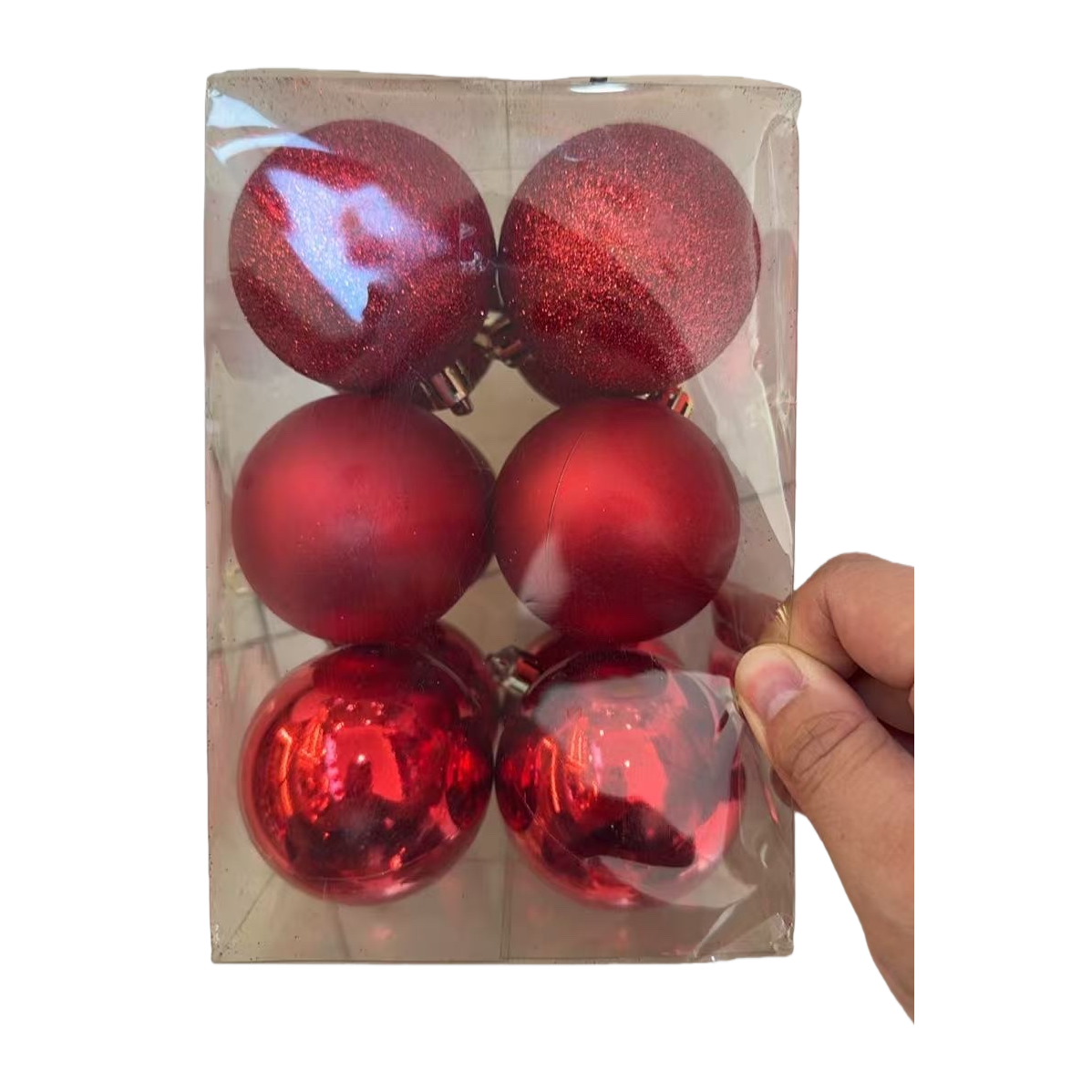 كرة الكريسماس الحمراء مزخرفة في الهواء Item Picture