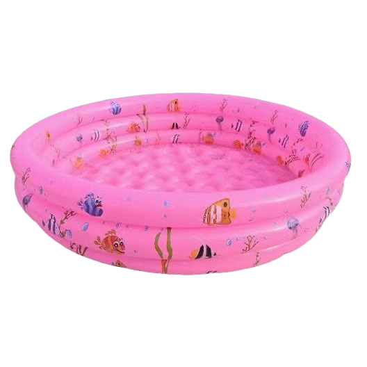 ويلعب الأطفال في المسابح ذات نفخ الوردي في حمام سباحة محمولة في الهواء الطلق Item Picture