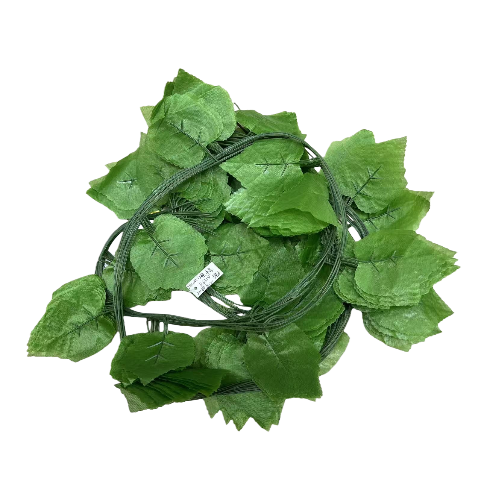 绿色人造叶子+人造植物装饰品白底实物图