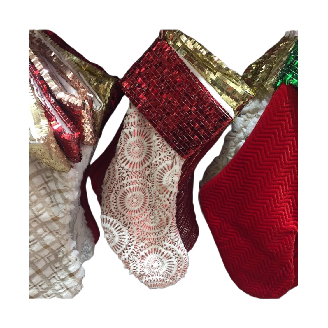 Thick Christmas stockings, plush Christmas tree ornaments, festive home decorations Item Picture